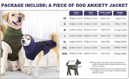 Colete para Ansiedade de Cães ATUBAN, para Visitas ao Veterinário e Separação-Mantenha seu Pet Calmo, Colete para Cães com Medo de Trovões, Colete Anti-Ansiedade para Cães e Gatos