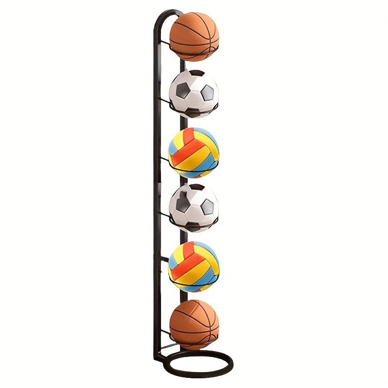 1PC Black Metal Sports Ball Organizer - for Balls, Multi-functional Storage Rack, Perfect Holiday Gift shelves