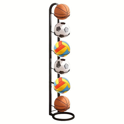 1PC Black Metal Sports Ball Organizer - for Balls, Multi-functional Storage Rack, Perfect Holiday Gift shelves
