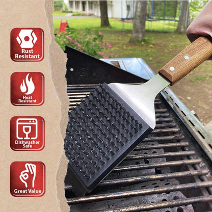 Steel BBQ Brush Grill and Scraper BBQ Cleaner Brush Perfect Tools - Rust Resistant Stainless Steel Barbecue Cleaner