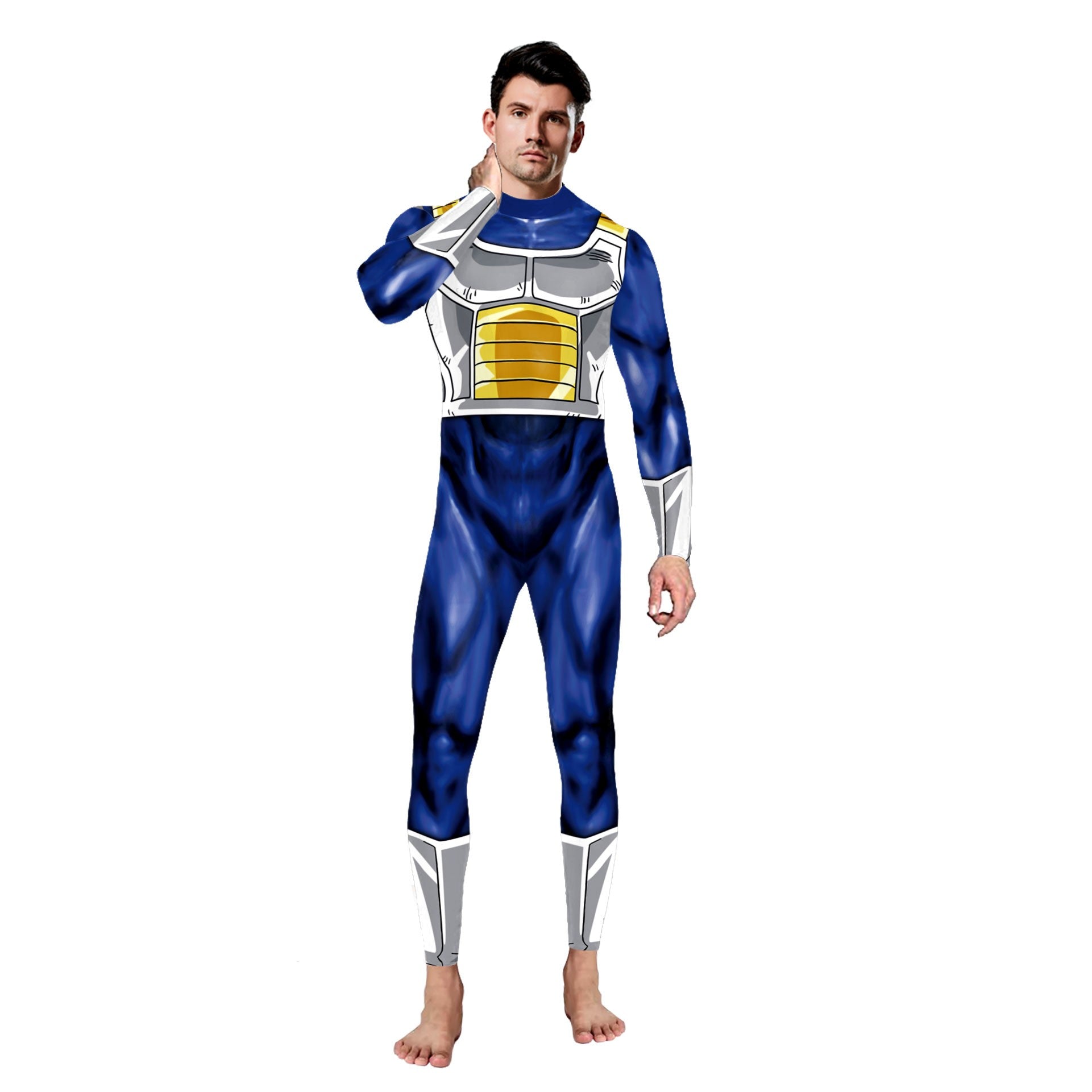 Zawaland Anime Printing Fancy Outfit Long Sleeve Cosplay Adult Costume Catsuits Muscle Mens Bodysuit Tight Zentai Jumpsuit
