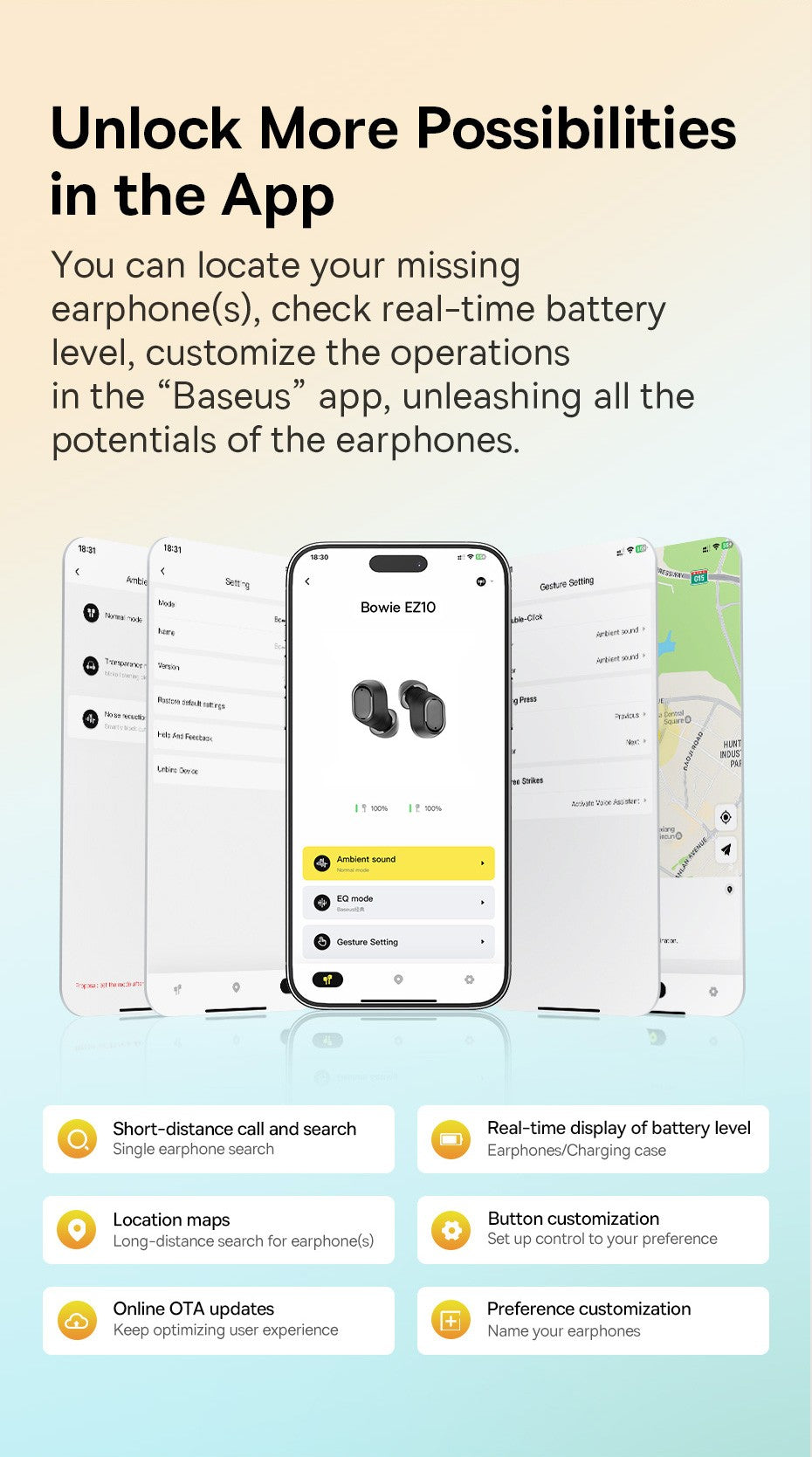 Baseus Bowie EZ10 TWS Earphone Bluetooth 5.3 Wireless Headphone Fast Charge Mini in Ear Earbuds Sports Headset 0.06s Low Latency