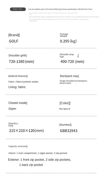 GOLF Crossbody Women's Bag Nylon Shoulder Bag Lady Bucket Mini Cross Body Purse Handbag New Fashion Garden Bag Women shoulder ba