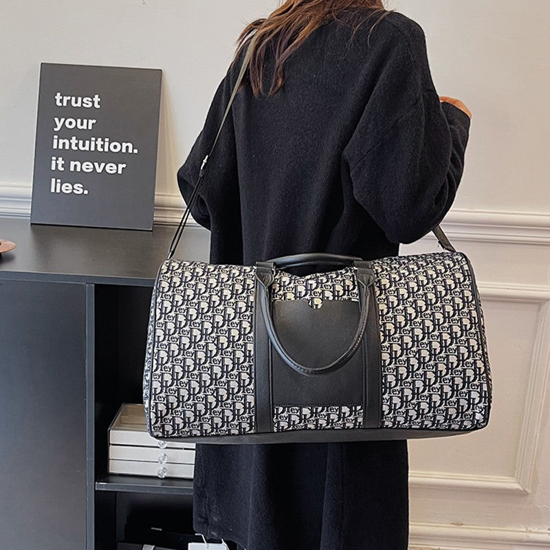 Women's Travel Totes Gym Bag Duffle Sports Fitness Business Casual Luggage Canvas Letter Handbag Outdoor Shoulder Weekend Bag