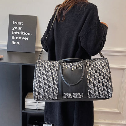 Women's Travel Totes Gym Bag Duffle Sports Fitness Business Casual Luggage Canvas Letter Handbag Outdoor Shoulder Weekend Bag