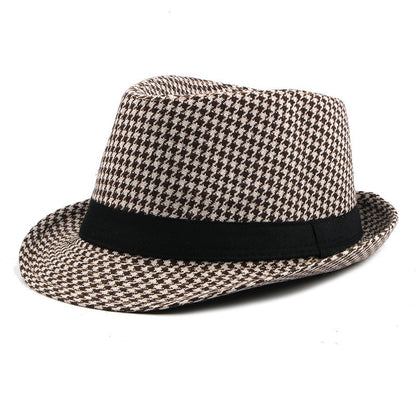 Chapéu de Lã para Casamento Primavera Verão para Homens de Meia-Idade, Casal, Moda Outono Inverno, Festa Xadrez, Design de Luxo, Chapéu Jazz Fedora para Mulheres