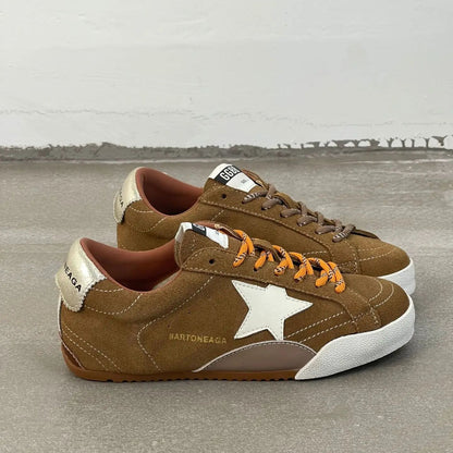 Genuine Leather Inner Higher Retro Star Rubbed Doing Old Dirty Shoes Women Leather Pigskin Top Athletic Casual Board Shoes