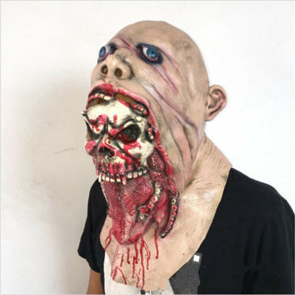 Spooky Halloween Zombie Mask - Latex Bloody Skull With Melted Face For Cosplay & Party Decorations Halloween Decorations