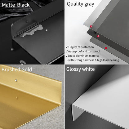 Floating Bathroom Shelves Without Drilling Storage Wall Rack Home Organizer Ledge Hardwares Cabinet Kitchen Accessories Toilet