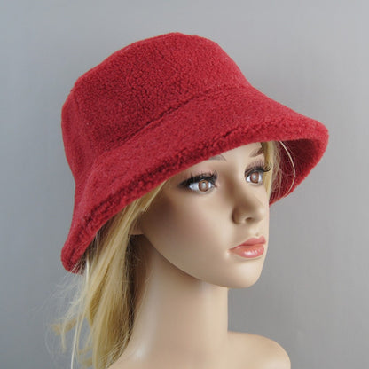 Chapéu de Pele de Carneiro Shearling Partículas Chapéus Femininos Inverno Quente Clássico Luxuoso Bonés de Alta Qualidade Chapéu Feminino Moda Novo Design Chapéu de Balde