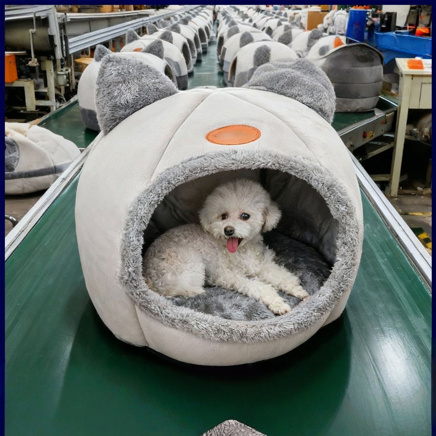 Cama Semiconcha para Pets Mais Vendida - Casinha Quente e Aconchegante para Gatos e Cães Pequenos Durante Todas as Estações