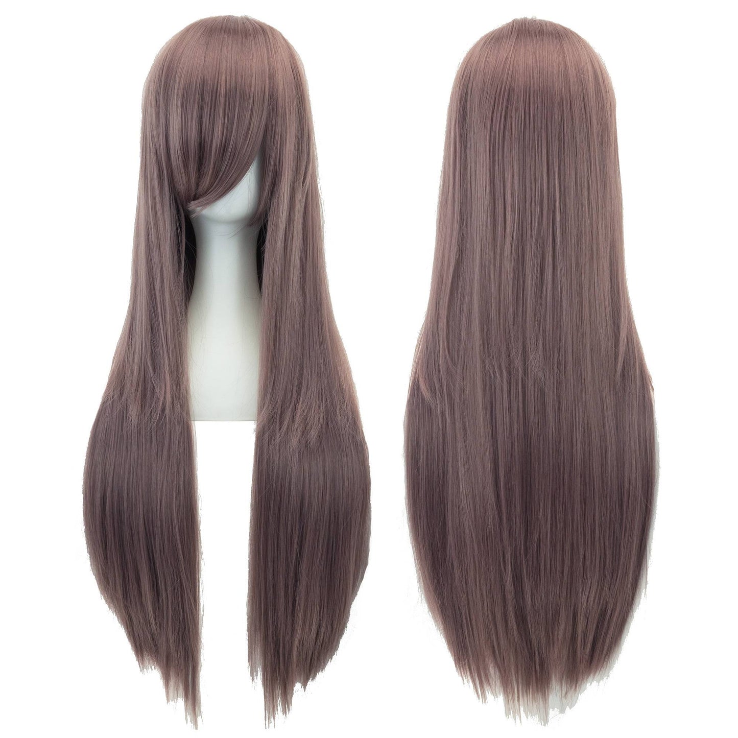 Soowee 80cm Cabelo Sintético Comprido Branco Roxo Perucas Cosplay Festa Preto Cabelo Liso Peruca Postiça para Mulheres