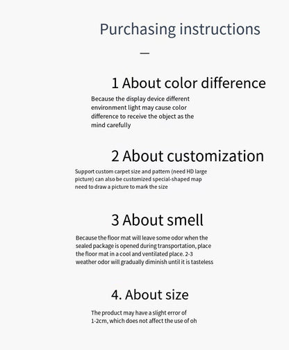 VIKAMA 1PC Silk Wool Rugs Children's Room Living Room Bedroom Tie-Dye Non-Slip Washable Machine Washable Carpet Mats