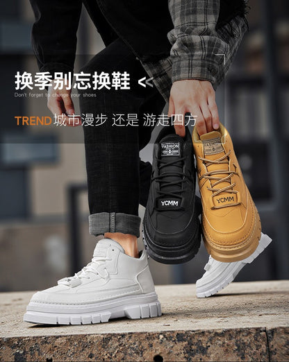 Men's boots four season high-top Joker thick-sole casual boots soft-sole non-slip comfort outdoor boots fashion youth work boots