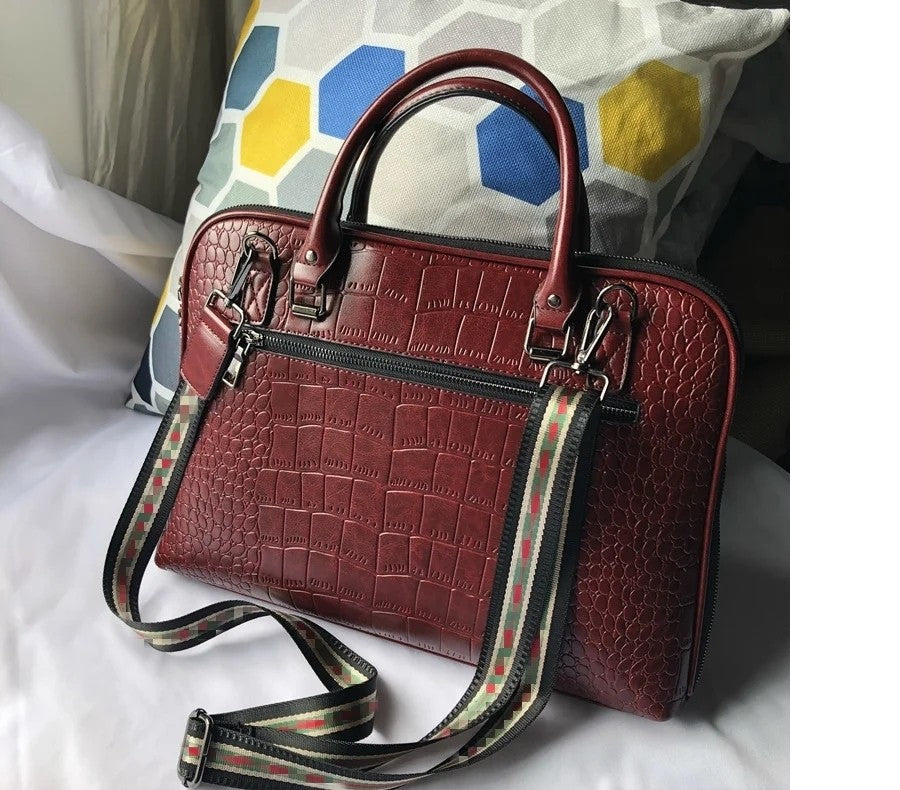 Motaora 2025 Women's Bag Leather Briefcase For 14-inch Laptops Women Professional Business Shoulder Bag Fashion Solid Handbags