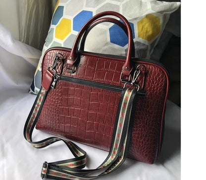 Motaora 2025 Women's Bag Leather Briefcase For 14-inch Laptops Women Professional Business Shoulder Bag Fashion Solid Handbags