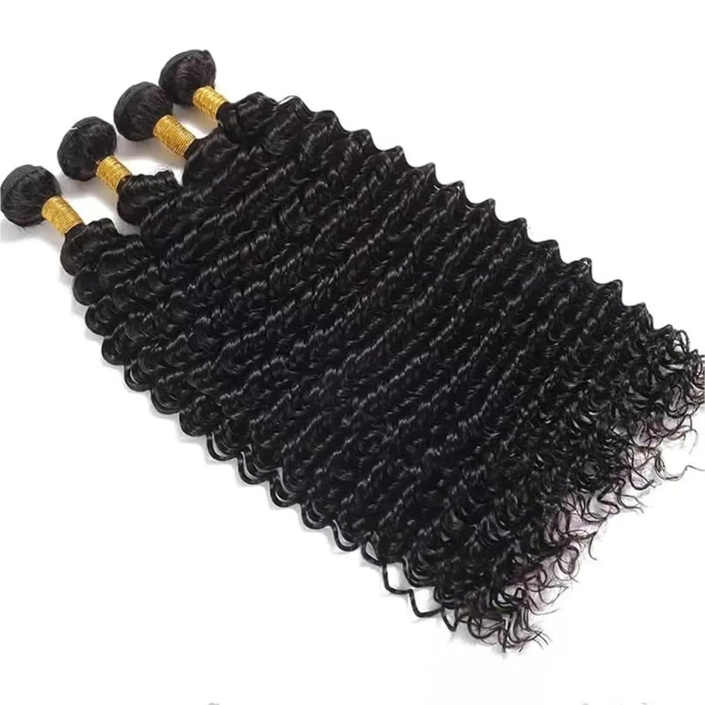 Cabelo Humano Liso Ondulado Profundo 12A 18 20 22 24 Polegadas Cabelo Virgem Brasileiro Não Processado Cacheado Profundo Quick Weave 3 Pacotes de Extensões de Cabelo