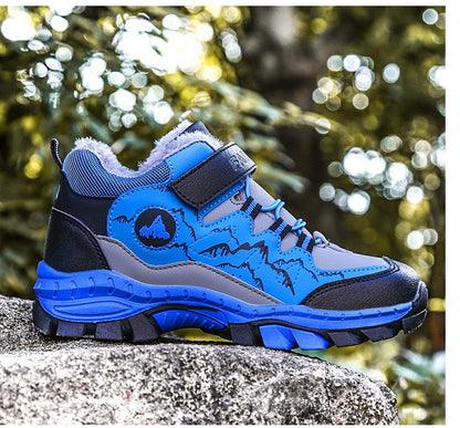 Winter Hiking Shoes Boy Kids Snow Boots Teenagers Children Shoe Walking Climbing Sneakers Leather Waterproof Non-slip Sport Warm