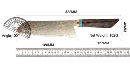 Amber VG10 Damascus Steel Kitchen Knife Set with Resin Handle, Damascus Chef Knife Set, Latest Styles, 37Layers, VG10