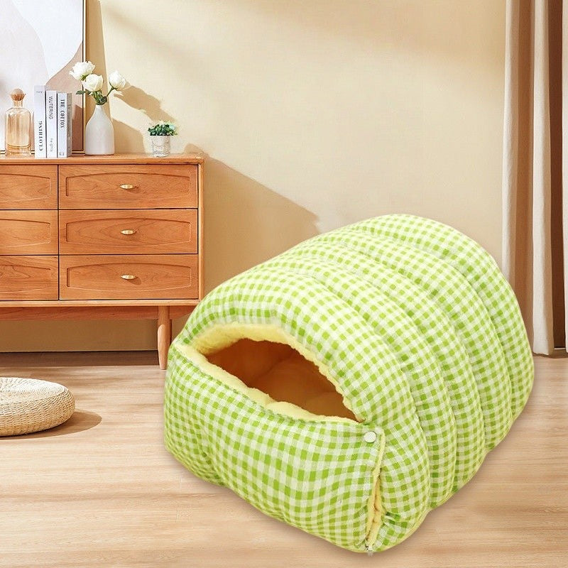 Cama xadrez quente para gatos e cães pequenos no inverno