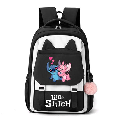 Mochila Stitch, Mochila Escolar Desenho Animado Kawaii, Mochila Grande Capacidade para Atividades ao Ar Livre, Material Escolar, Mochila de Viagem, Presente de Aniversário