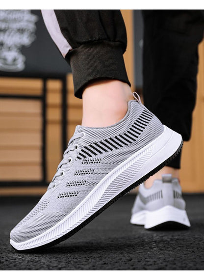 Men's casual shoes, 2025 trendy and fashionable sports shoes, breathable running shoes, outdoor walking training tennis shoes