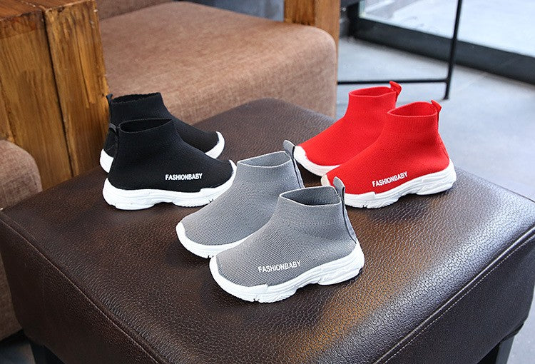 Autumn Winter Kids Sneakers Children Casual Shoes Slip-on Breathable Kids Socks Shoes Non-slip Snow Boots Boys Girls Sport Shoes