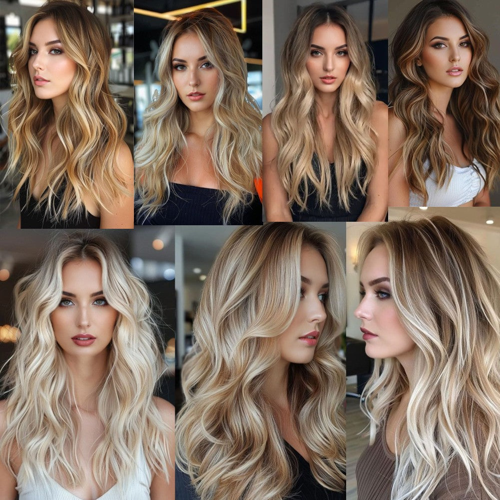Fio Invisível em Apliques de Cabelo Sintético Ondulado 2 Presilhas em Apliques de Cabelo 45cm Fio de Nylon Peça de Cabelo Sintético para Mulheres