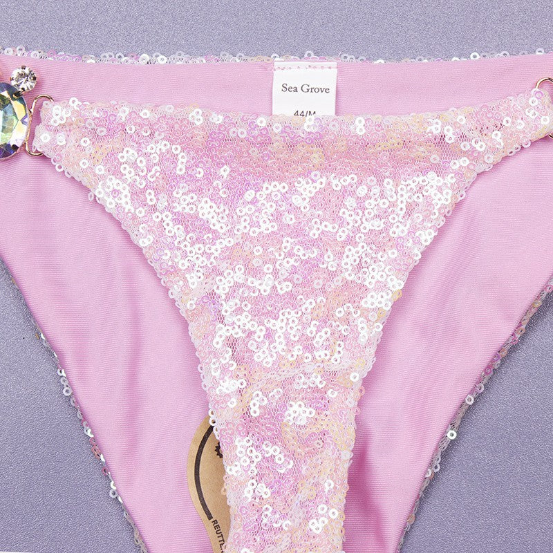 Sequins Sexy Bikinis Swimsuit With Rhinestones Women Swimwear Female Push Up Bikini Beach Swim Wear Bathing Suits Pool Bather