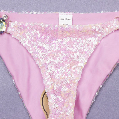 Sequins Sexy Bikinis Swimsuit With Rhinestones Women Swimwear Female Push Up Bikini Beach Swim Wear Bathing Suits Pool Bather