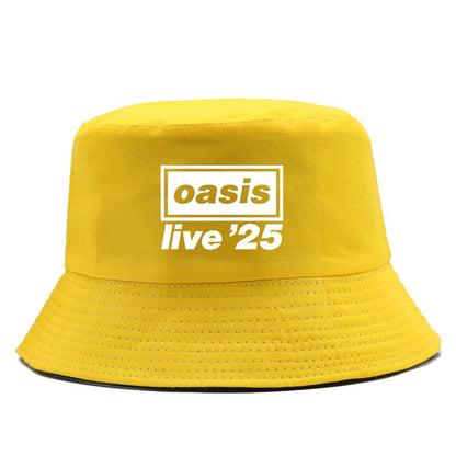 OASIS New 2025 Printed Cotton Bucket Hat Men Women Party Music Outdoor Fashion Panama Fisherman Hat Sun Beach Hat Wholesale