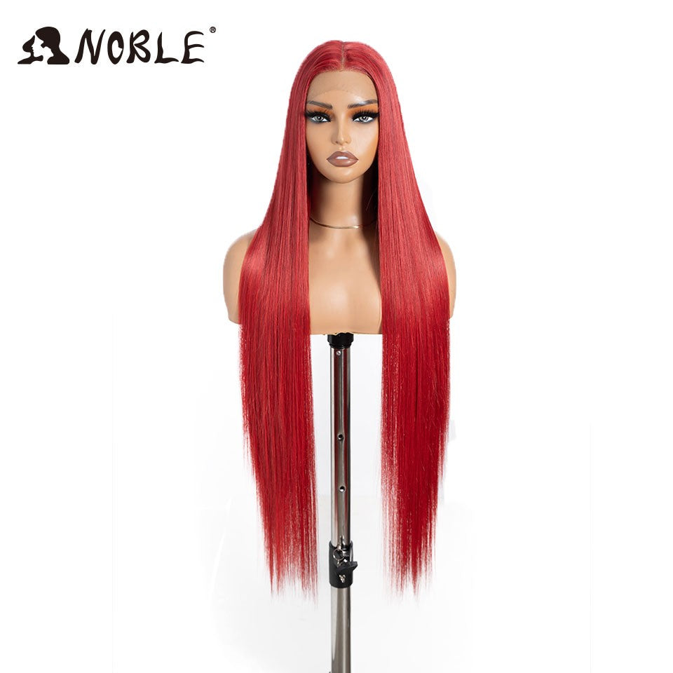 Perucas Noble Cosplay Para Mulheres Negras Perucas Sintéticas Lisas de Renda de 38 Polegadas Peruca Loira Ombre de Renda Peruca Sintética Loira de Renda Cosplay