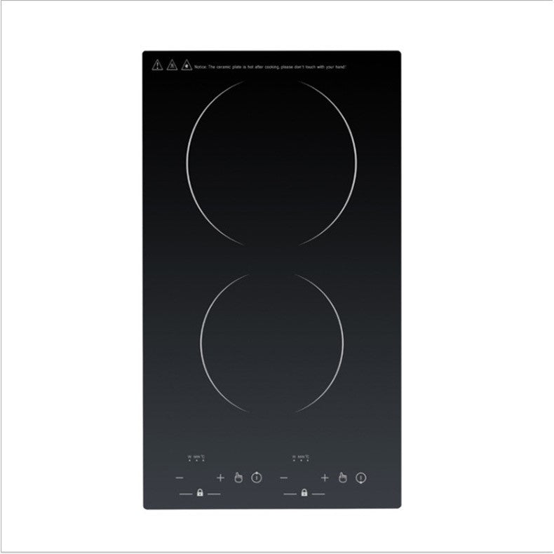 Fogão Elétrico de Duas Bocas com Aquecimento Duplo, Cooktop de Cerâmica, Indução, Eletrodoméstico de Cozinha, Superfície de Cozimento Vertical para Uso Doméstico