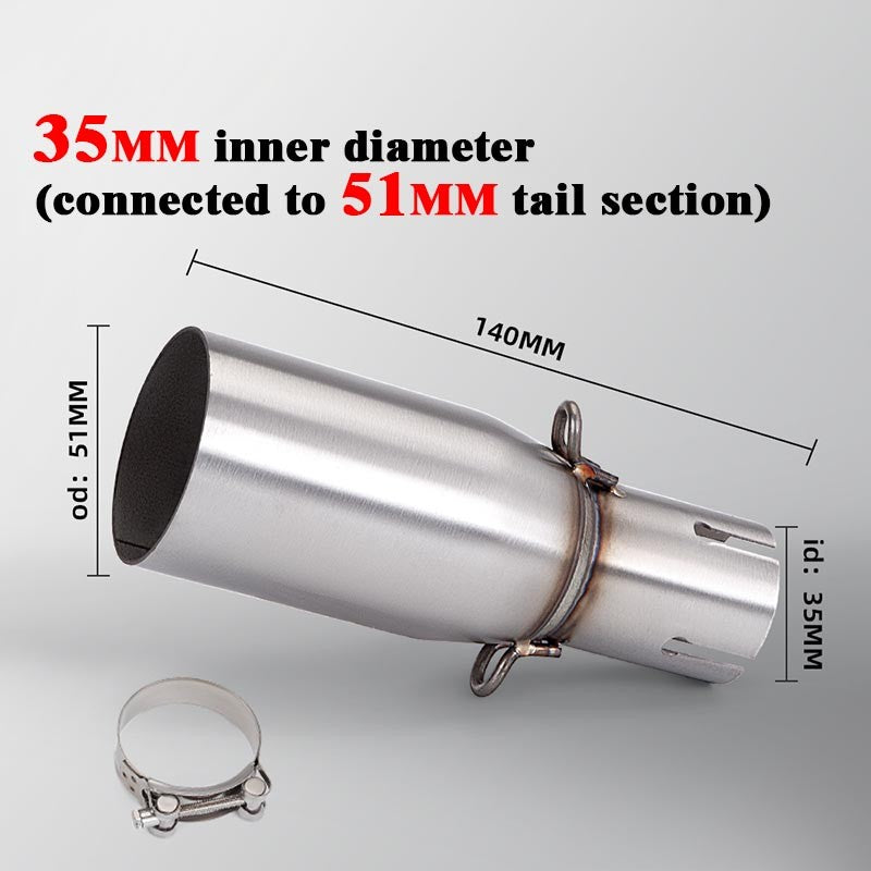 28 32 38 45mm Adapter 51mm Exhaust Section Non-Destructive Install Motorcycle Exhaust Pipe Modification Exhaust Middle Section