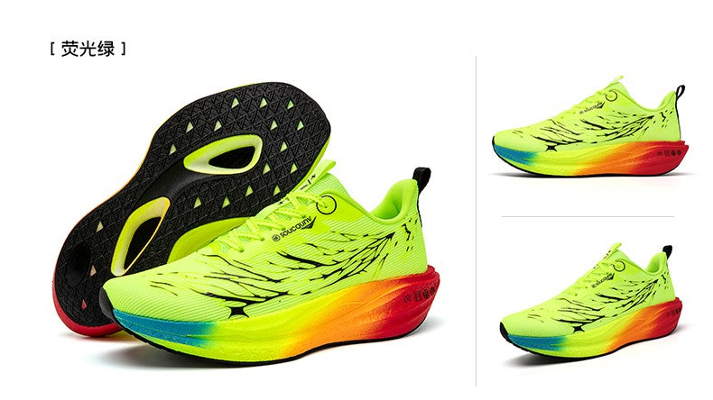 Fluorescence  Running Shoes Carbon Board Marathon Men Sports Lightweight Women's Comfortable Athletic Nonskid Sneakers Casual