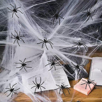 50/100Pcs Plastic Spider Halloween Black Fake Artificial Spider Toy For Prank Haunted House Decoration Navidad Party Supplies