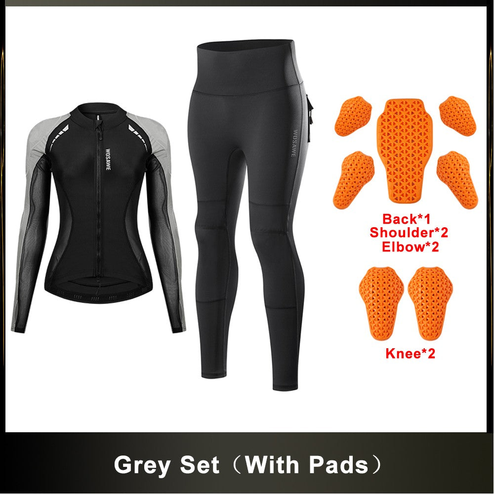 WOSAWE Women Motorcycle Jacket and Pants Set with Removable Pads Soft Protective Gear CE Certified Safety Moto Racing Clothes