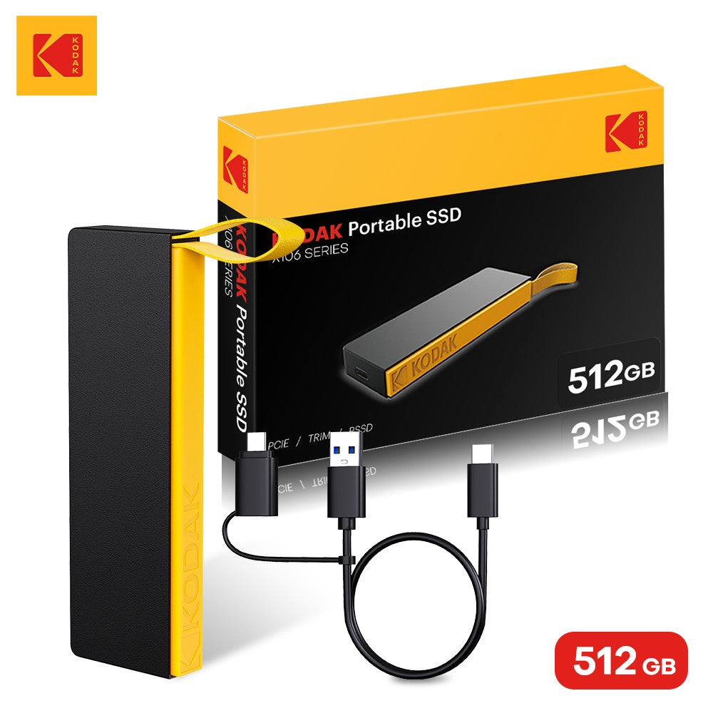 KODAK Portable SSD External Hard Drive 2TB 1TB 512GB 256GB Flash USB3.2 Type-C Mini PSSD for Laptop Desktop Smartphones