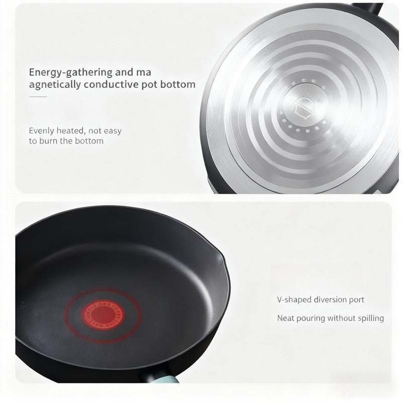 Fritadeira Funda Antiaderente 24cm LAN MI Panela para Fritar Wok Panela para Café da Manhã Panela para Panqueca Panela de Corpo Mais Fundo Panelas Multifuncionais