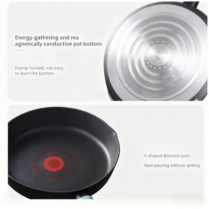 Fritadeira Funda Antiaderente 24cm LAN MI Panela para Fritar Wok Panela para Café da Manhã Panela para Panqueca Panela de Corpo Mais Fundo Panelas Multifuncionais