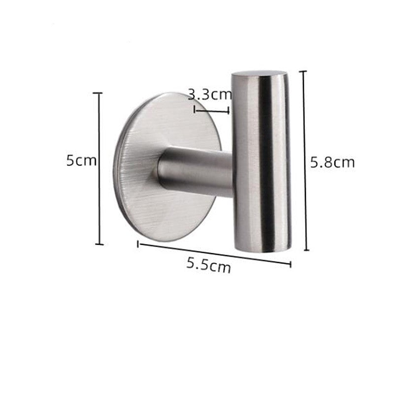 Aluminum Alloy Robe Hook Towel Hooks Self Adhesive Wall Coat Racks Rustproof Hook Hangers Wall Hook Kitchen Bathroom Accessories