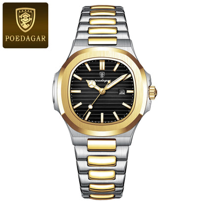 POEDAGAR Elegant Women's Quartz Watches Waterproof Luminous Date Ladies Wristwatch Stainless Steel Fashion Watch For Woman Reloj