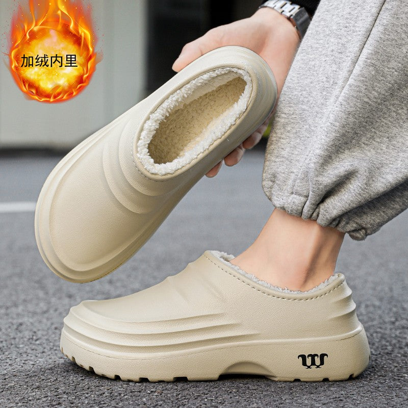 Winter Plush Supper Warm Chef Shoes for Men Women Very Soft Rubber Sandals Clogs Garden Shoes Without Holes Kitchen Work