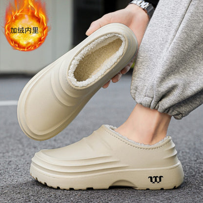 Winter Plush Supper Warm Chef Shoes for Men Women Very Soft Rubber Sandals Clogs Garden Shoes Without Holes Kitchen Work