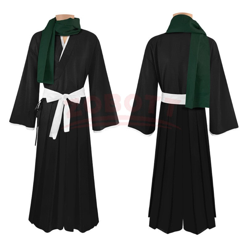 Anime Hitsugaya Toshiro Cosplay Costume Black White  Kimono Wig Full Set Shihakusho Thousand Year Blood War Kimono Uniform
