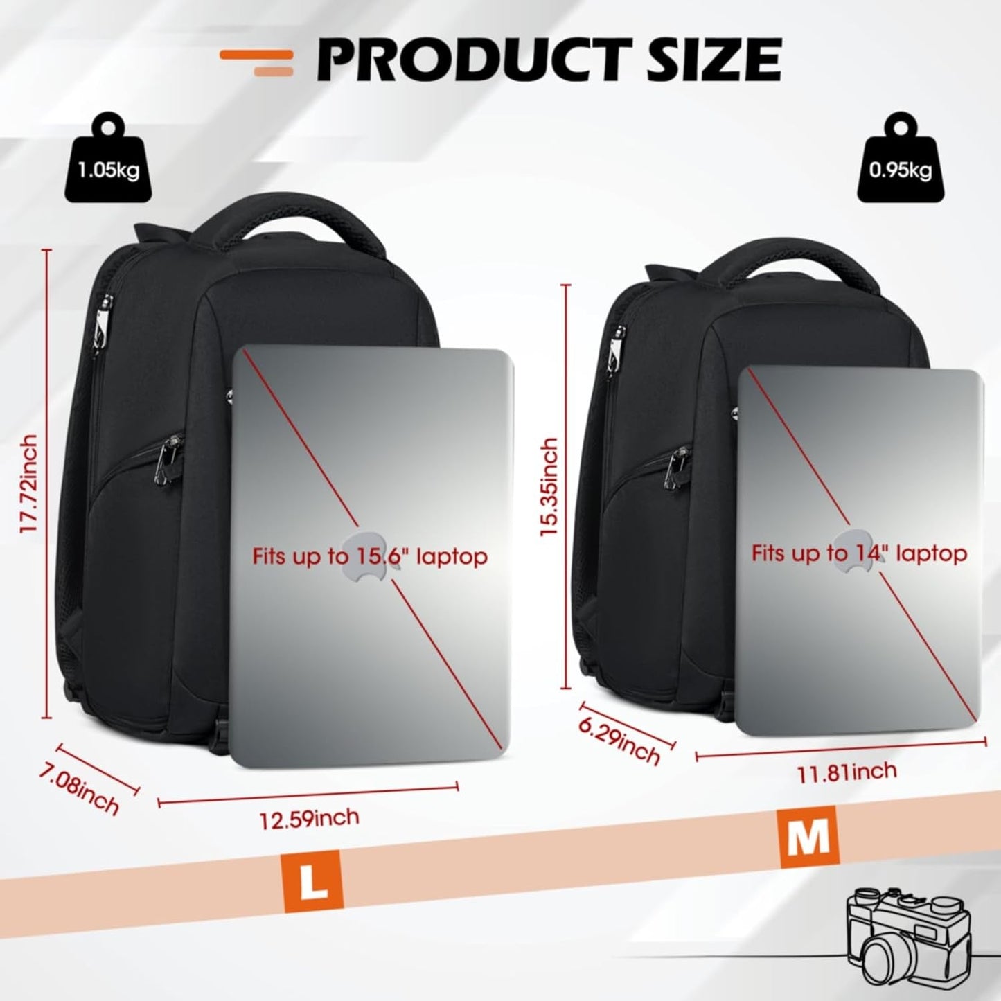 Mochila para Câmera Impermeável Antifurto para Notebook, Estojo Grande Capacidade para Câmera Fotográfica com Capa de Chuva