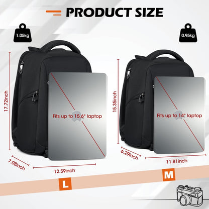 Mochila para Câmera Impermeável Antifurto para Notebook, Estojo Grande Capacidade para Câmera Fotográfica com Capa de Chuva