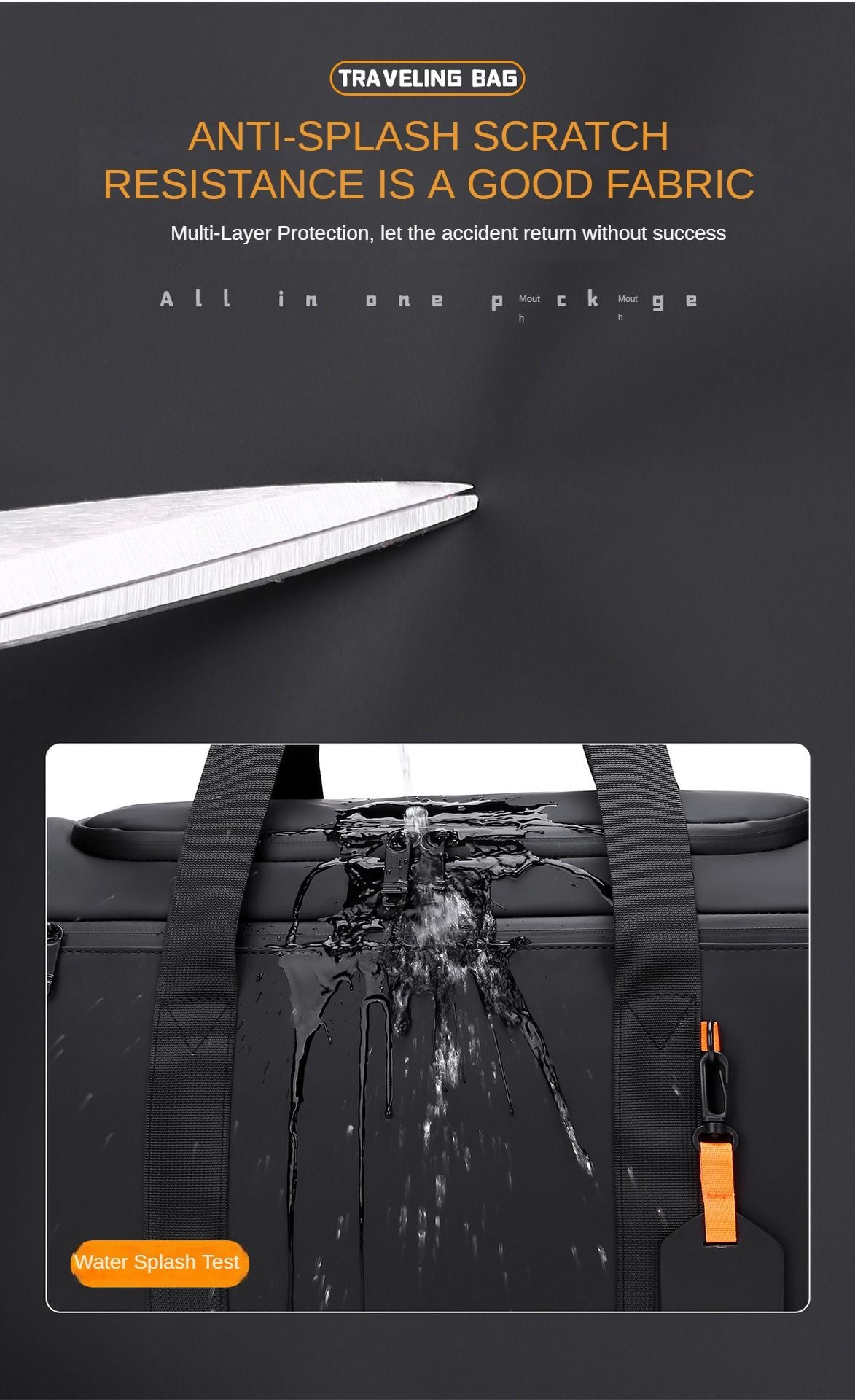 Customized High-end Men's Gym Bag Logo Fitness Bag Sports Bag Dry And Wet Travel Handbag Business Handbag Printed Name