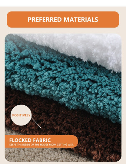 Bathroom Rug Super Absorbent Soft Microfiber Shaggy Bath Mat Non-Slip Machine Washable Bath Rug