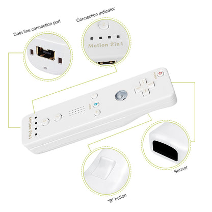 Controllers For Nintendo Wii 2 In 1 Left Right Controller Optional Motion Plus Set Game Remote Control Joystick Wireless Gamepad